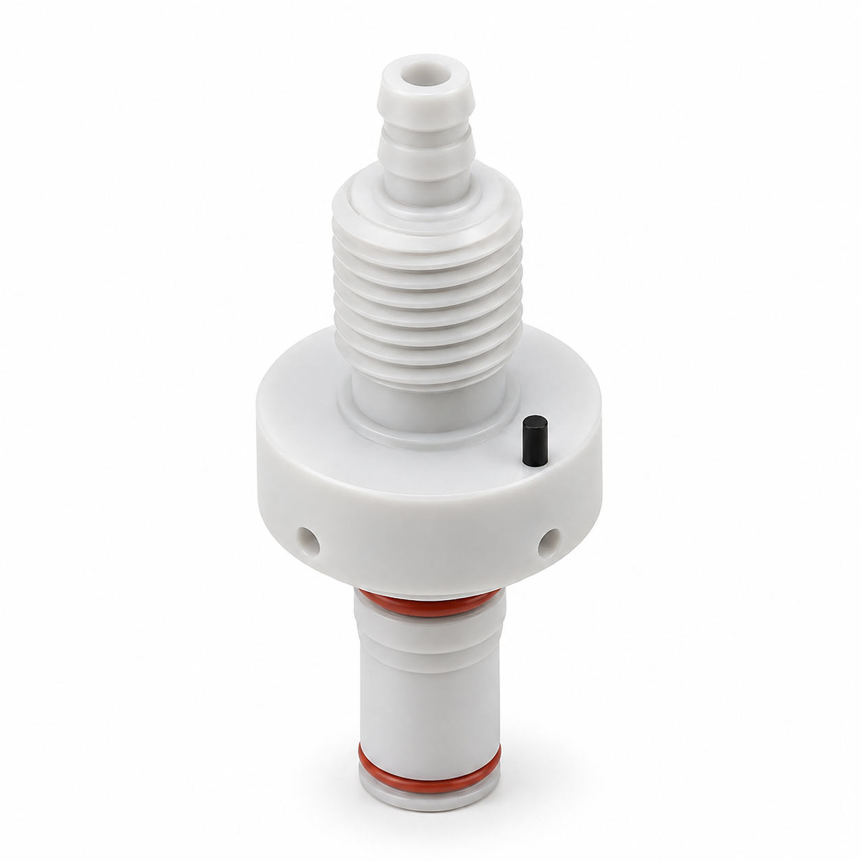 Conector con pico y rosca fabricado por IDITEC, compatible con Lechera Foamino
